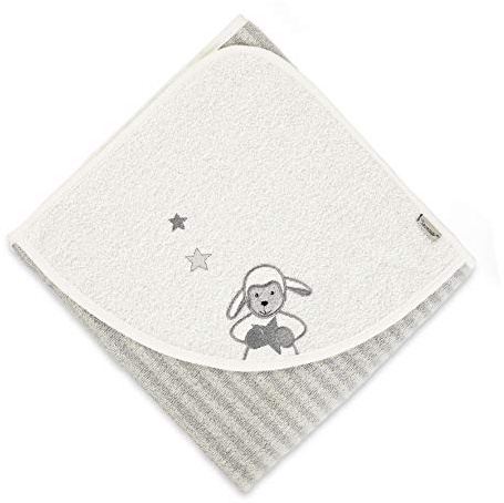 Sterntaler Badetuch Schaf Stanley, Alter: ab 0 Monate, 80 x 80 cm, Grau