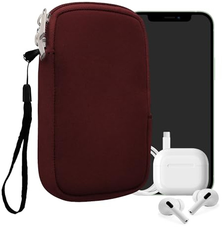 kwmobile Handytasche für Smartphones M - 5,5 - Neopren Handy Hülle Brombeere - Handy Tasche 15,2 x 8,3 cm Innenmaße