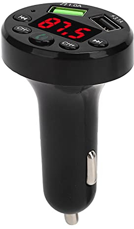 ciciglow Bluetooth FM Transmitter, E6 Auto MP3-Player Bluetooth V5.0 Autoradio Audio Adapter FM Transmitter Dual USB Schnellladegerät Auto Musik Player FM Modulator