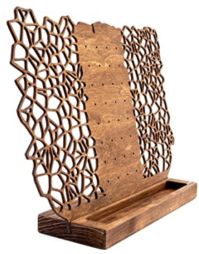 Schmuckständer für Ohrringe, Ohrstecker und Ringe - Ohrringständer aus Holz - Ohrringhalter handgemacht