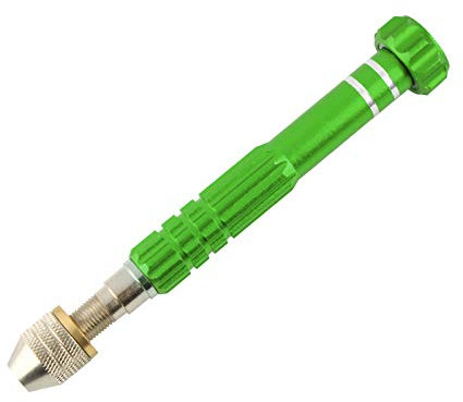 Larcele Precision Pin Vise Hand Drill, Metal Hand Twist Drill for Craft, Manual Work, Model, Resin SDZKQ-02 (Green)