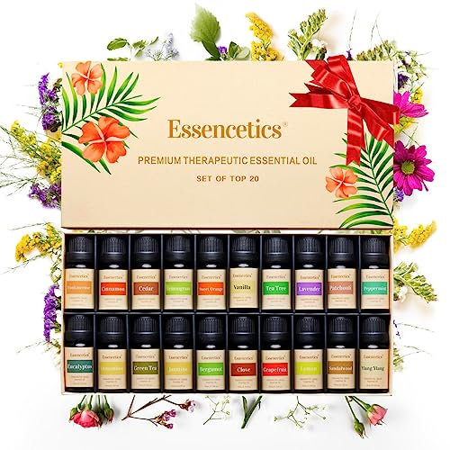 Ätherische Öle Set Top 20x10 ml Duftöl für Diffuser Aromatherapie Aromaöl Geschenkset Naturrein Ätherisches Öl Essential Oils für Luftbefeuchter Duftlampen Seife Massage Kerzenherstellung