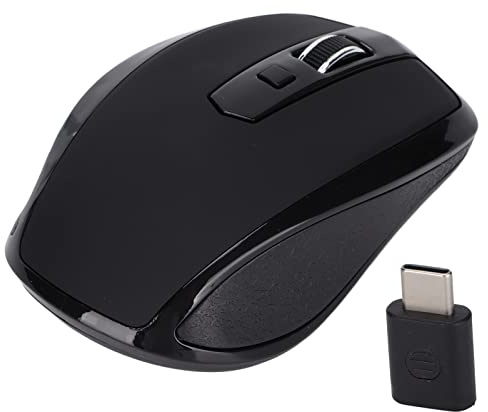 VBESTLIFE Souris sans Fil de Type C, Souris sans Fil USB C 2.4G Silencieuse Ergonomique avec 3 Niveaux de DPI, Souris sans Fil à 6 Boutons pour PC, Ordinateur