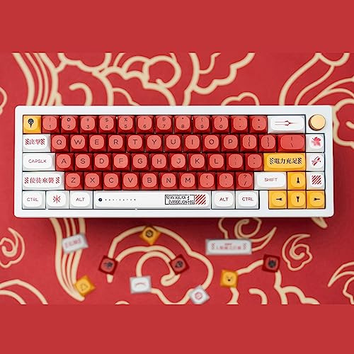 DucKey Capuchon De Clé Evangelion PBT, MA Profil Japonais Anime EVA Keycap pour Le Clavier Mécanique (Color : 02)