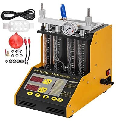 PAKLIF Testeur d'injecteur de Carburant de Nettoyeur Automatique 4 Outils de Nettoyage à ultrasons d'essence de Cylindre CT150