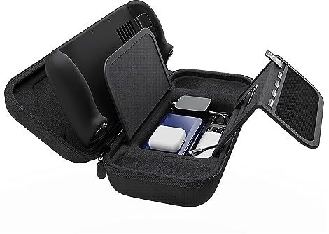 Carrying Case Compatible with Steam Deck, Protective Hard Shell Carry Case Built in Storage Card Slot Stand, Portable Travel Carrying Case Pouch for Steam Deck (Black)