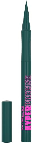 Maybelline New York Eyeliner, Hyper Precise Allday Liner, Wisch- und wasserfest, Ultra-dünne Spitze für kunstvolle Liner-Looks, Nr. 112 Emerald Green