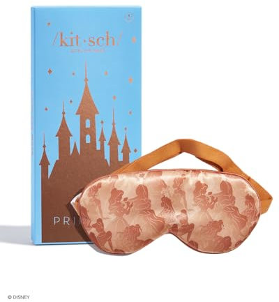Kitsch & Disney Satin Schlafmaske - Augenmaske zum Schlafen, weicher als Seidensatin-Schlafmaske, Augenbinde und Schlafmasken für Damen und Herren, Augenpflege Reiseutensilien - Prinzessin Party