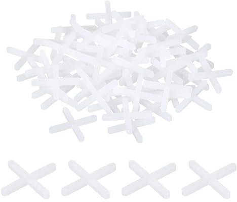 sourcing map 300Pcs Tile Spacers 3mm 1/8 Wall Floor Tile Plastic Cross Spacer for Ceramic Tile Installation, White