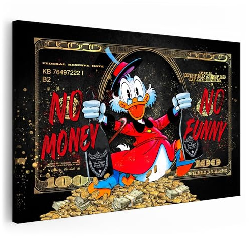 Artmazing | Dagobert Duck Bild | S-Art Bilder | Modernes Wandbild XXL für Wohnzimmer | Bild Leinwand XXL | Buntes Poster für Wand