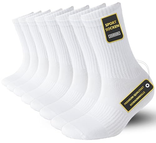 SONNORS White Running Socks Men - Breathable Cotton Ladies Footies Socks Women Non Slip - 4-Pairs Sport Sock Men 6-8