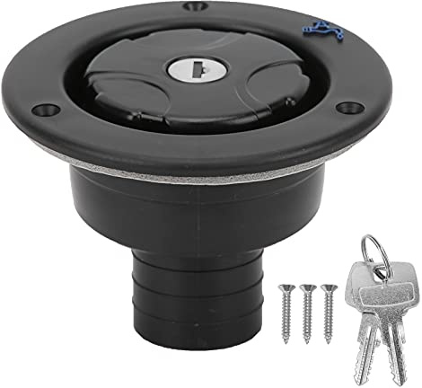 Tappo del Serbatoio per Camper, Serratura del Portello del Piatto di Riempimento Ingresso Acqua della Città a Gravità per Rimorchio da Campeggio Camper Caravan Barca(Nero)