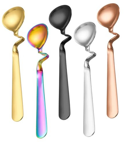 Cabilock 5 Piezas Cucharas de Postre, Cucharas de Café de Acero Para El Hogar, Cocina O Restaurante