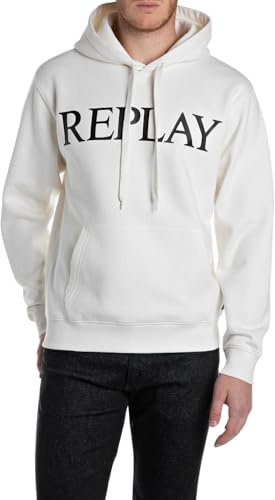 Replay Basic Huvtröja för män, 011 Naturligt vitt, M