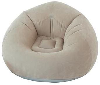 Poltrona da esterno gonfiabile, 100 x 100 cm, beige naturale, 100% PVC floccato, collezione giardino Costa