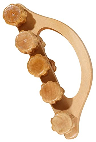 Holz Rollkugelmassagegerät für Rücken und Waden, Tragbar | Khaki, für Fitnessstudio und Reisen, Manuell, zur Muskelentspannung und Besseren Durchblutung