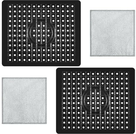 2 Stück Spülbeckeneinlage, 32 X 26.2cm Spülbeckenmatte, Gummi Spülbecken Matte mit 2 Silberdrahttüchern, Schutzmatte für Spülbecken, Spülmatte für Spülbecken für Küchenspülen