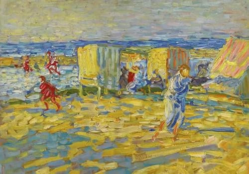 DTAUPREB Malen nach Zahlen-Sets am Strand DIY-Ölgemälde-Set Malen nach Zahlen Zeichnen auf Leinwand Kunst Heimdekoration Geschenke