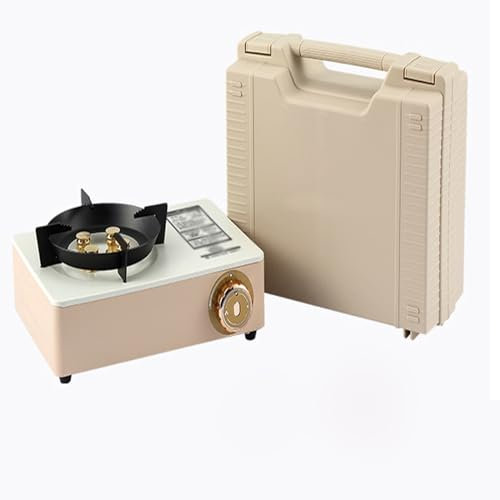 Réchaud à cassette portable à double usage, réchaud de pique-nique extérieur, réchaud à gaz intérieur, allumage électronique de 1,3 kg, cadre de poêle coupe-vent et antidérapant, convient pour le