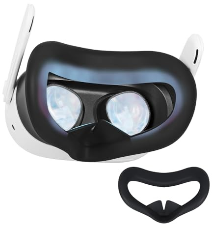 Cubierta Facial de Silicona Para Meta Quest 3S - Almohadilla Compatible Con Auriculares y Accesorios Quest3S - Máscara Resistente Para VR