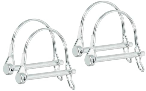 PATIKIL Shaft Locking Pin W Ear 1/4x1-3/4x1.65(D*L*IW), 4 Pcs Safety Coupler Pin Pto Pin Round Arch Wire Retainer and Ear for Farm Trailer Tractor Truck Boat Towing (6x45x42mm)