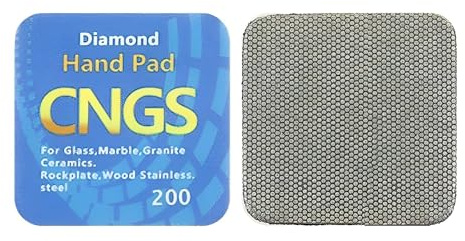 MiJunHD Diamond Hand Polishing Pad, 200 Grit 65 mm * 65 mm Sanding Block, Thin Type Flexible Sponge Backing for Grinding Trimming Curved Corners & Irregular Surfaces (2 Pieces)
