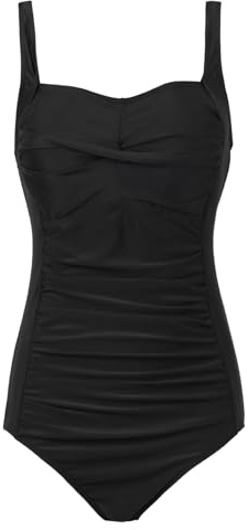AOQUSSQOA Women One Piece Swimsuits Swimming Costume Swimwear Tummy Control Push Up Bathing Suits（1Black,L）
