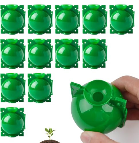 Caja de Propagación e Injerto Para Plantas - 12 Piezas Reutilizable Dispositivo de Enraizamiento Para Jardines (Verde)