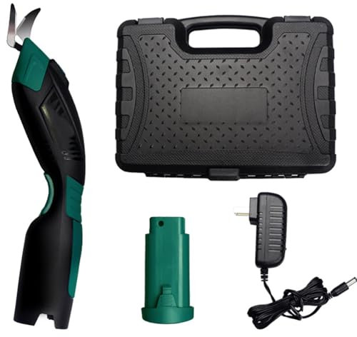 Super Forbici, Forbici Elettriche Senza Fili con Batteria al Litio Ricaricabile Rimovibile da 2500 mAh, modalità Manuale e Automatica, Forbici da Taglio Manuali, per Tessuti Tessili Pelle Gomma Green