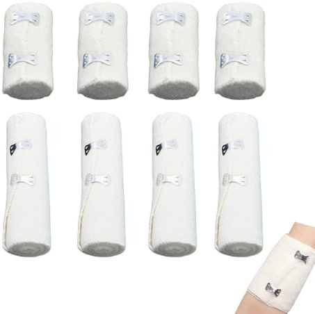Eruceky 8 Pezzi Bendaggi a Compressione, Bende Elastiche a Compressione, Benda Elastica Coesiva, per Allenamento Sportivo, per Ginocchia, Caviglie, Polsi