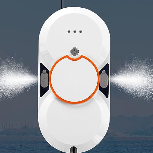 Generico Robot per pulitore di finestre, aspirapolvere per finestre 5600pa con Spray d'Acqua Automatico con Telecomando, Robot per la Pulizia di Vetro per finestre di Fascia Alta/Esterna, Bianco