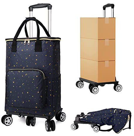 Grande carrello pieghevole a 6 ruote con borsa impermeabile da 35 litri, in metallo leggero, per una facile mobilità e una conservazione versatile