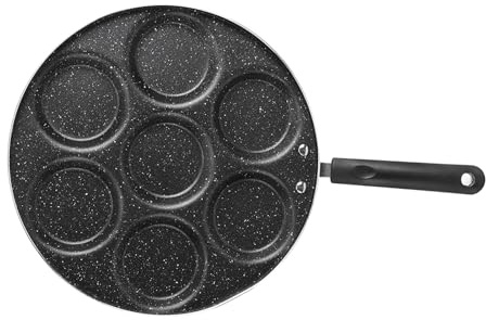 Aramox Non Stick Frying Pan with 7 Round Holes Aluminum Material Cookware for Gas Electric Ceramic Stove Evenly Heated Skillet Saute Pan Sizzling