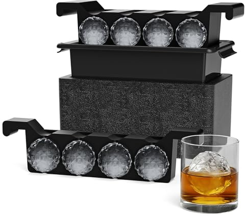 Kristallklare Eiswürfelform Kugel Silikon, 6 cm Groß Rund Silikon Eiswürfelbehälter, Wiederverwendbar Eiswürfelform Rund für Whiskey, Cocktails, Wein, Bier und Getränke (8 Bälle)