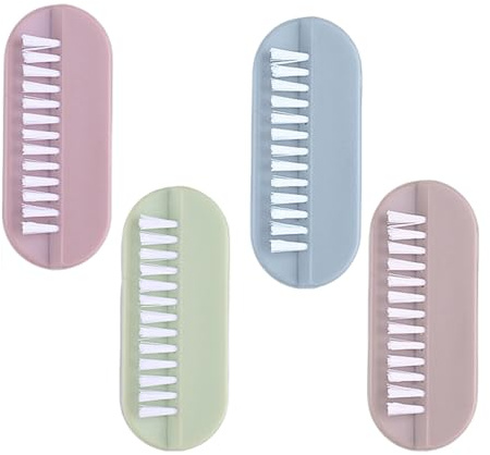 4Pcs Nail Brush, Nail Brushes for Cleaning Nails, Nail Brushes Easy to Use for Cleaning Nails, Nail Scrubbing Brush for Hands Feet Nails for Men Women Kids(Multicolored)