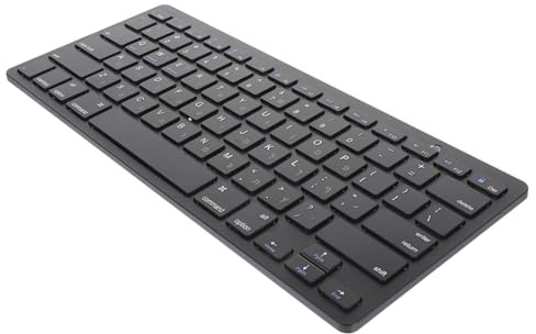 SHINEOFI Clavier Hébreu sans Fil Ultra Fin en Abs à Touches Silencieuses | Usage Bureau et Entreprise, Noir, Format Clavier D’ordinateur, Saisie Confortable au Quotidien
