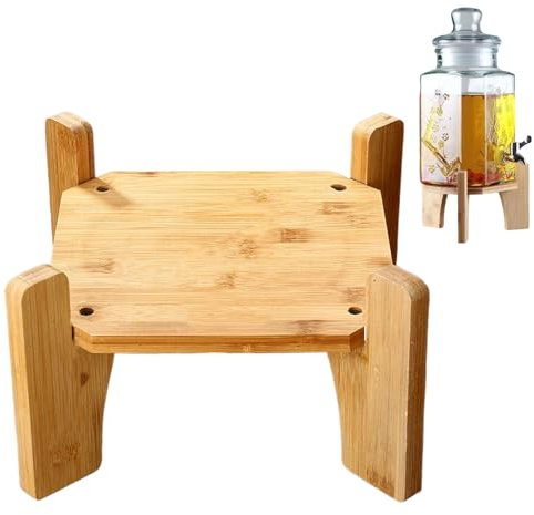 Beverage Dispenser Stand, Wood Drink and Water Dispenser Stand, Stable Lemonade & Juice Containers Rack, for Festival Parties, Celebration Events, Home, Bars