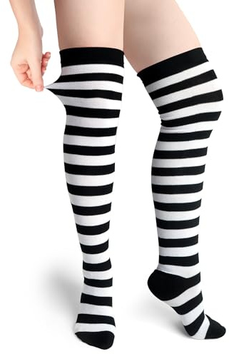 Landisun Thigh High Socks Leg Warmers Boot Stockings Witch Halloween Costumes
