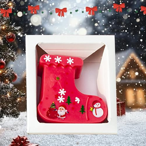 Weihnachtsseife, Weihnachtsstrümpf Seife, Weihnachts Naturseife, Handseife Gastgeschenk, Handgemachte Seife Skincare Weihnachts geschenk für alle Hauttypen (1, Weihnachtsstrümpf)