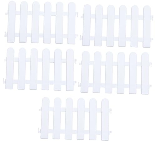 Warmhm Lot De 5 Clôtures De Jardin En Plastique Blanc Pour Décoration Extérieure, Dimensions 50 Cm x 30 Cm, Bordures Paysagères Réutilisables Pour Jardin, Pelouse Et Terrasse