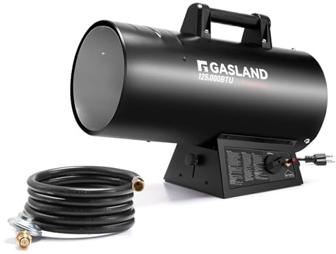 GASLAND Flame Jet 125,000 BTU Propane Force Air Heater, Portable Space Heater for Garage, Patio, Construction Sites