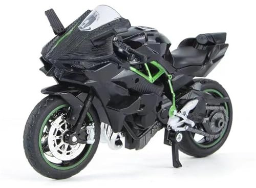 MPODYTSF Maßstabgetreues Modell 1/18 Für Kawasaki H2R Motorrad Druckguss Fahrzeuge Sammler Hobbies Modell Spielzeug(Nero)