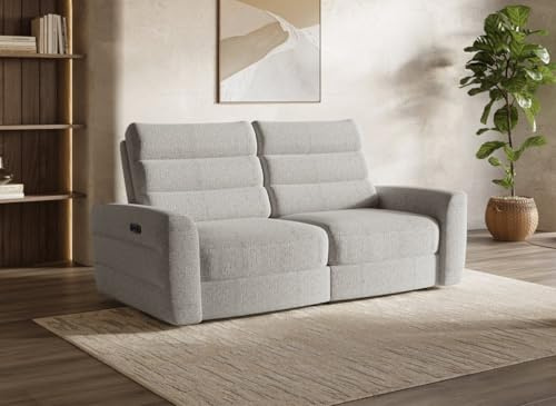 DecoInParis Canapé 3 Places Relax électrique en Tissu Bouclette Beige Davy