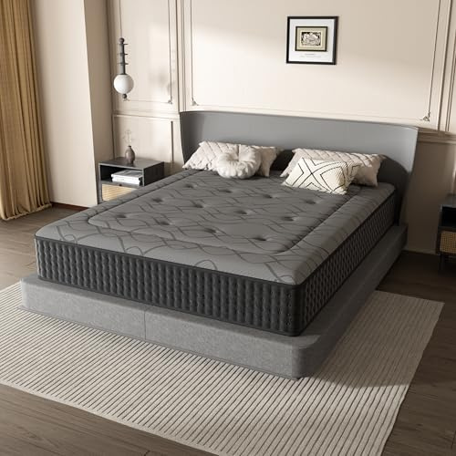 DEWINNER Colchón 90 x 190 x 30 cm, Altura 30 cm,Espuma viscoelástica, Muelles Individuales, Absorbe la Humedad, Transpirable, hipoalergénico y Antibacteriano