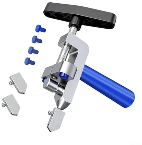 2-in-1 Glas- & Keramik-Fliesenschneider mit Rollen-Ritzrad und Brechzange - Ergonomisches Metall Handwerkzeug für Heimwerker, Hausrenovierung und Professi