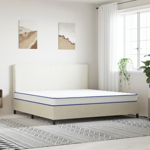 Traylux Colchón de espuma fría de espuma fría, 200 x 180 x 17 cm, suave, con espuma viscoelástica, ergonómico, para cama doble, dormitorio, transpirable, con funda lavable