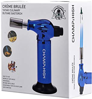 CHAMP HIGH - Chalumeau de Cuisine essionnel - Brûleur de Cuisine 18,5 cm - Pâtisseries, les Desserts, la Crème Brûlée, le Camping