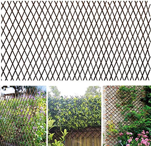GLANT Lattice Fence Willow Expandable Plant Climbing Lattices Trellis Fence,Open Screen Fencing,Willow (1)