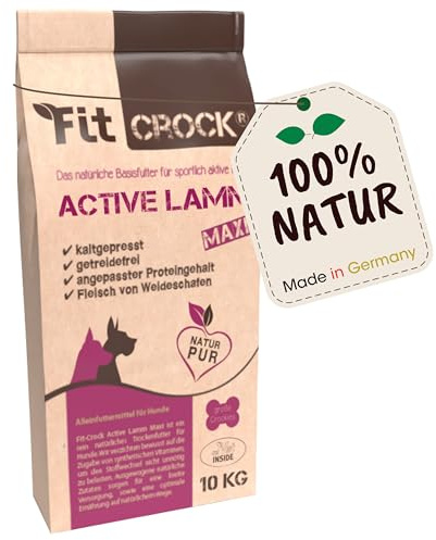 cdVet Fit-Crock Hundefutter trocken Active Lamm Maxi 10 kg, getreidefrei