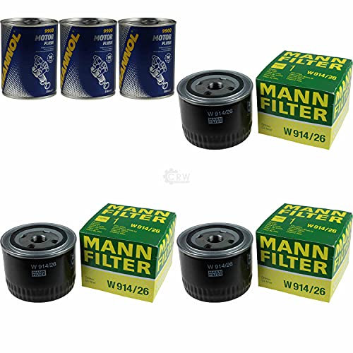 QR-Parts Set 85710881 W 914/26 9900 3x Original MANN Ölfilter + SCT Motor Flush Motorspülung